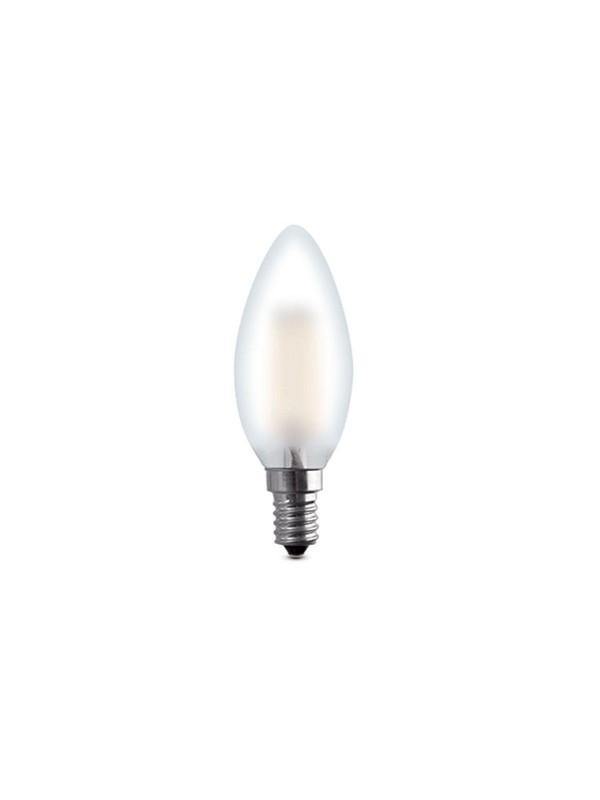 Lampadina oliva smerigliata led filamento E14 4W tutto vetro luce calda
