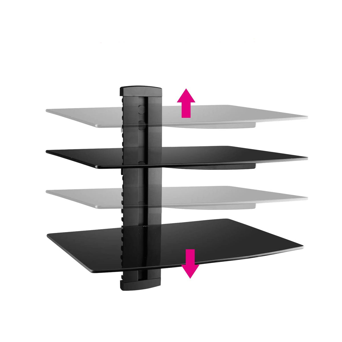 Mensola ripiano in vetro 380 x 280mm per colonna nascondi cavo
