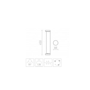 Paletto Giardino Led Integrato 7W Luca Calda IP54 Antracite, Altezza 45cm