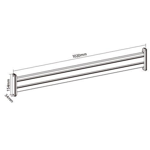 Pannello in alluminio 1,5mt per montaggio su scrivania - altezza regolabile per sistemi SlatWall max 40kg