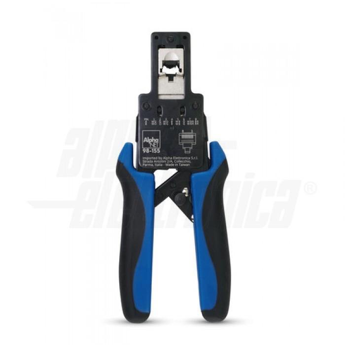 Pinza crimpatrice professionale in acciaio per lan ethernet RJ45 con tecnologia passante serie PRO - Oniroview