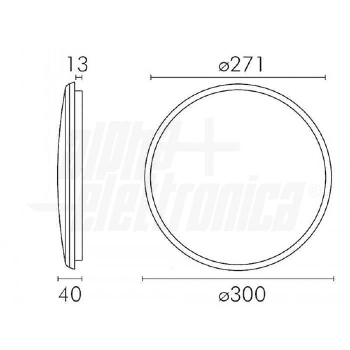 Plafoniera rotonda da parete Led 21W IP65 esterno-interno diametro 300mm luce naturale