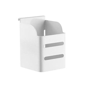 Porta penne e matite in acciaio per pannelli slatwall colore bianco