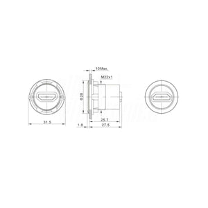 Presa HDMI da pannello giunzione femmina femmina IP65 impermeabile, colore grigio