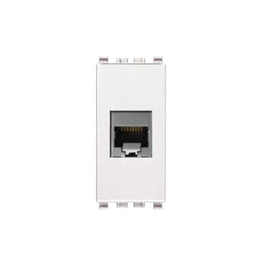 Presa RJ45 Vimar Plana FTP Cat.6A Compatibile Collegamento Senza Attrezzi, Bianca