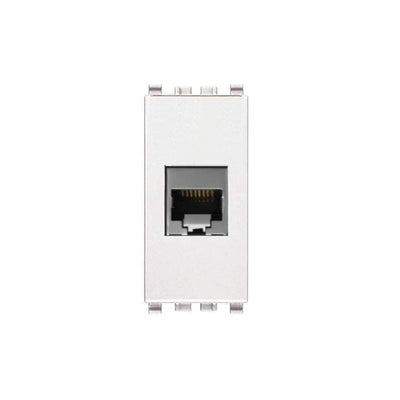 Presa RJ45 Vimar Plana FTP Cat.6A Compatibile Collegamento Senza Attrezzi, Bianca