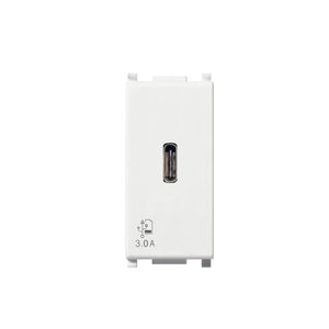 Presa USB Vimar Plana C 5V 3A 18W Compatibile Plana 14298 1 Modulo, Bianco