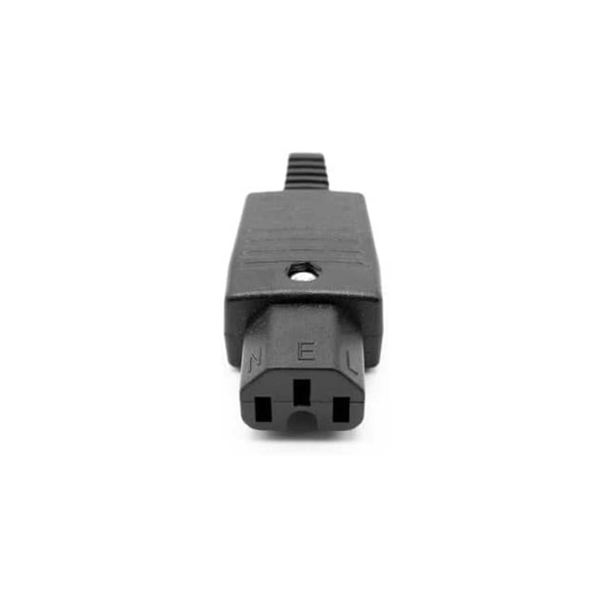 Presa volante tripolare IEC 320 C15 16A 220V per alimentazione connettore con scanalatura centrale femmina colore nero