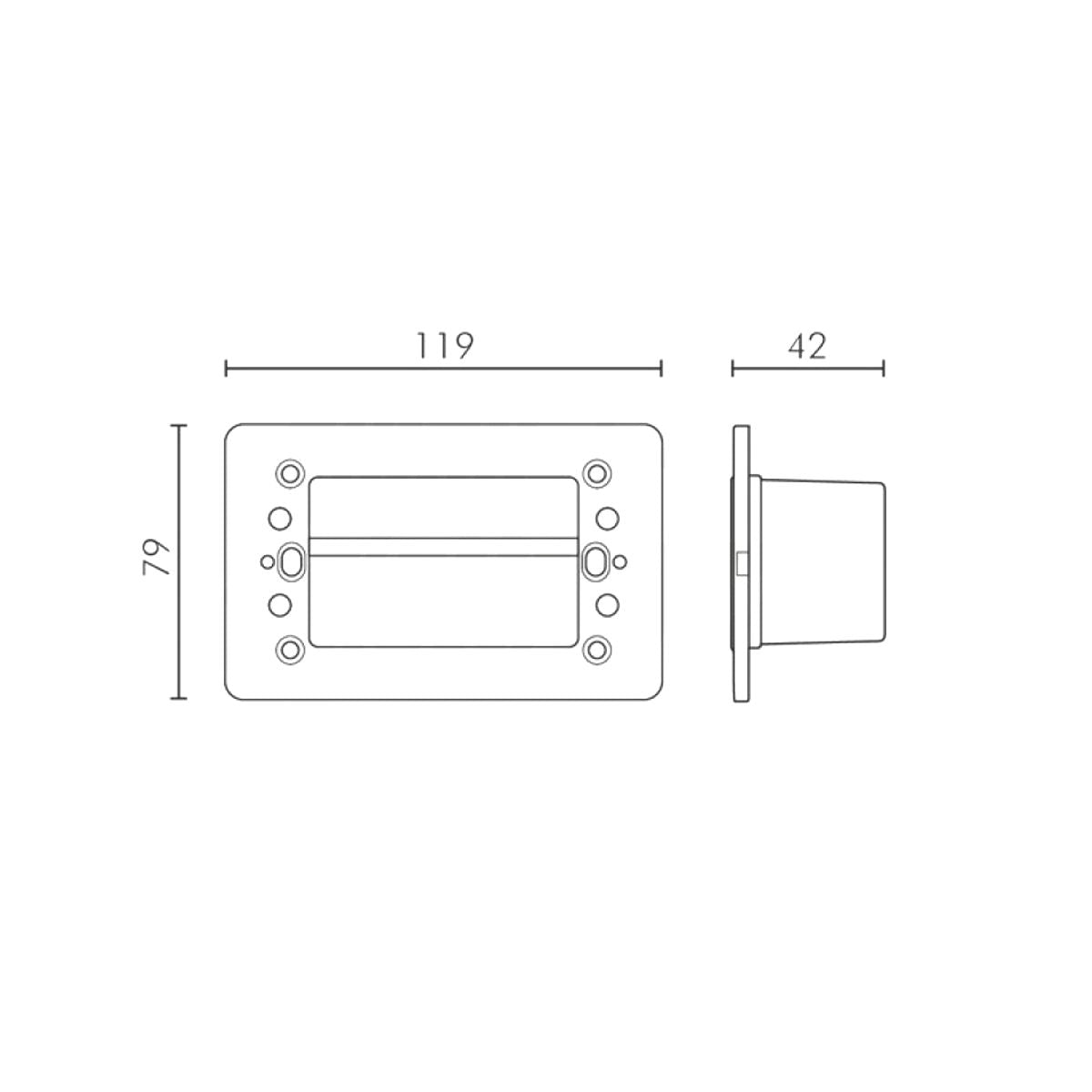 Faretto Led Segnapasso Scatola 503 Interno Esterno 2W Asimmetrico 3000K IP65 230V