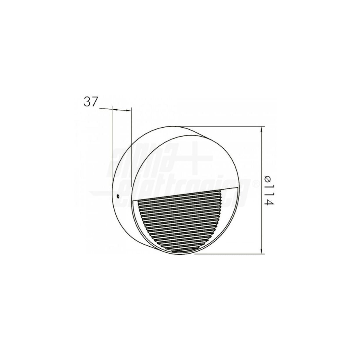 Segnapasso Led Esterno Parete 5W Faretto Rotondo Asimmetrico Naturale IP65 230V
