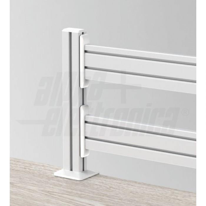 Set di 2 colonne in acciaio per montaggio su scrivania altezza regolabile per sistema SlatWall - Con morsetto