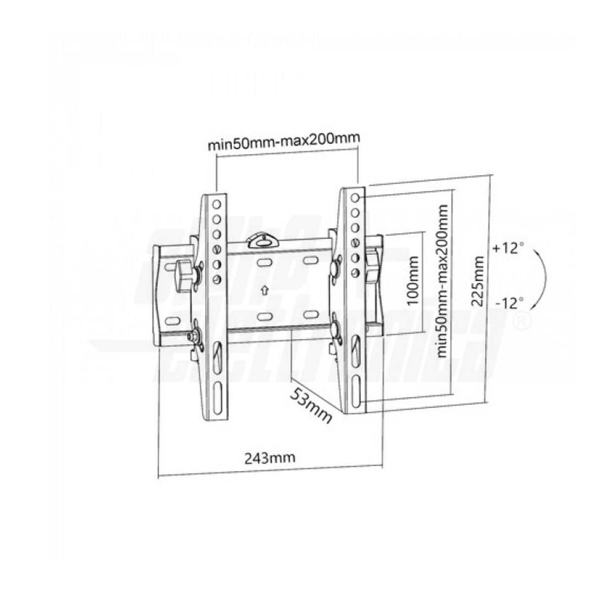 Staffa TV Inclinabile Parete 23-42 Pollici Portata 30KG VESA 200