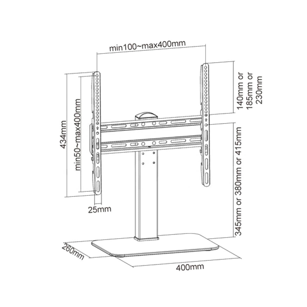 Supporto TV da Tavolo 32 - 55 Pollici Base in Vetro VESA 400 x 400, 40KG