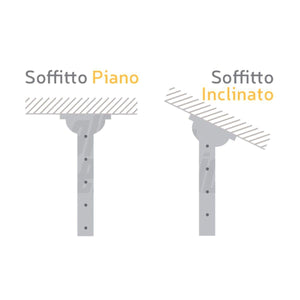 Supporto tv soffitto orientabile 23 - 42 pollici acciaio vesa 200 anche per soffitti inclinati - Oniroview