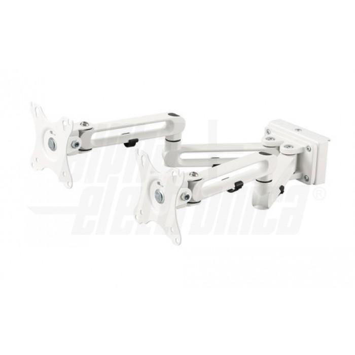 Supporto doppio per due Monitor Orientabili 17- 32 pollici per Sistema SlatWall