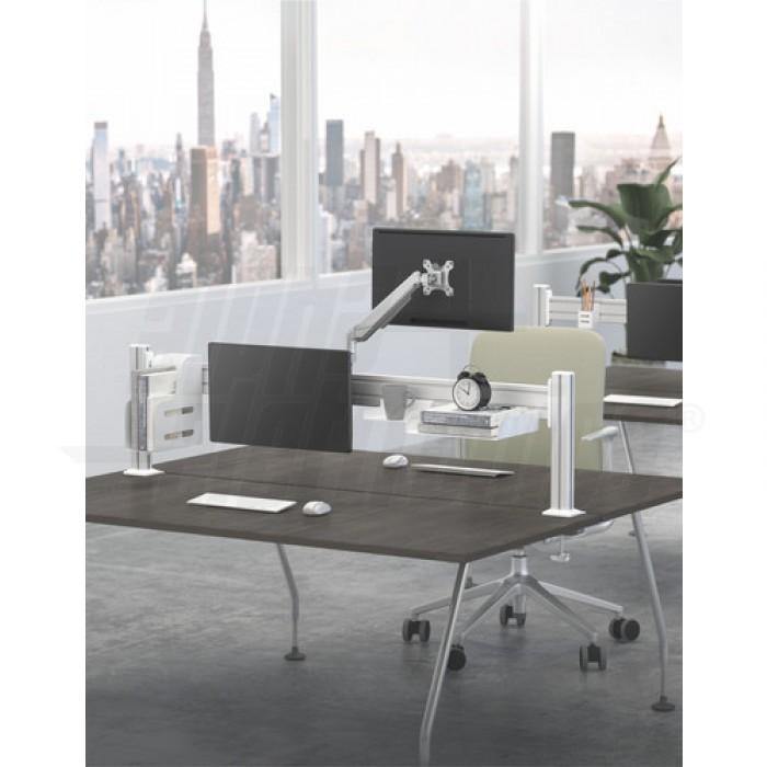 Supporto doppio per due Monitor Orientabili 17- 32 pollici per Sistema SlatWall
