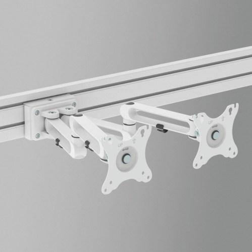 Supporto doppio per due Monitor Orientabili 17- 32 pollici per Sistema SlatWall - Oniroview
