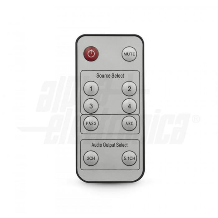 Switch commutatore video hdmi automatico 4K HDR 4 porte con audio ottico e coassiale con telecomando