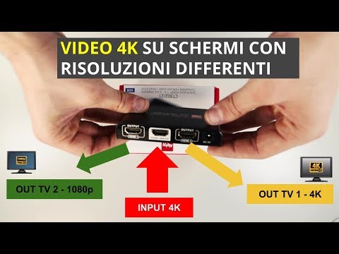 Splitter Hdmi 4K HDR 1 Ingresso 2 Uscite per SKY Q Edid con Scaler