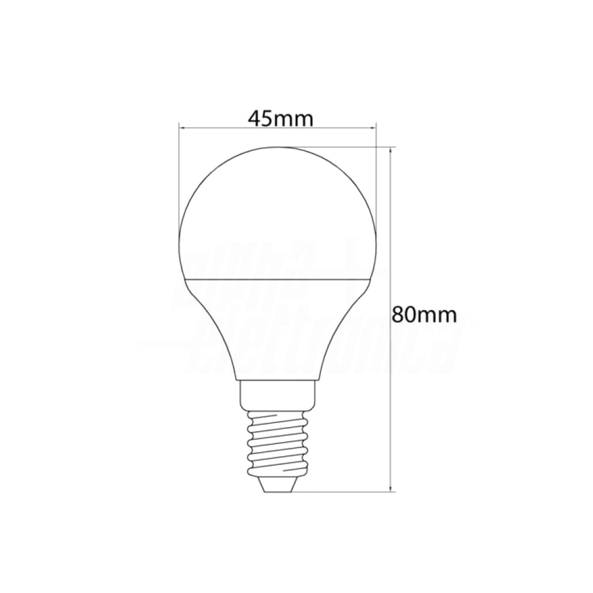 Lampadina Led E14 8W Sfera Luce Naturale 720 Lumen