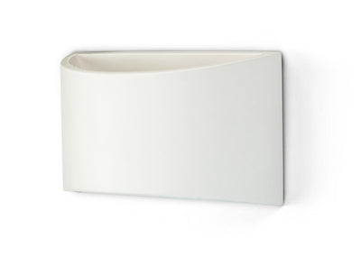 Applique da parete in gesso bianca 200x120mm con attacco G9 incluso, verniciabile