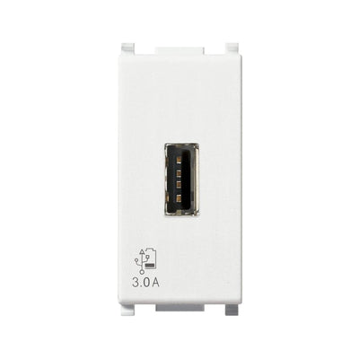 Presa USB Vimar Plana 5V 3A 15W Compatibile Vimar 14292 1 Modulo, Bianco